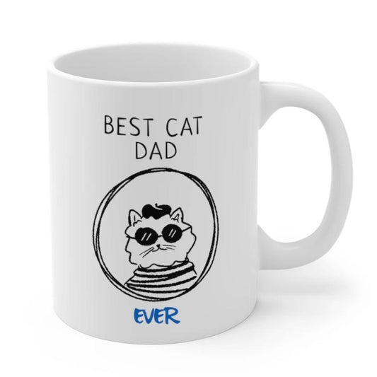 "Best Cat Dad Ever" Mug – Funny & Stylish Gift for Cat Lovers | 11oz Ceramic Coffee Cup