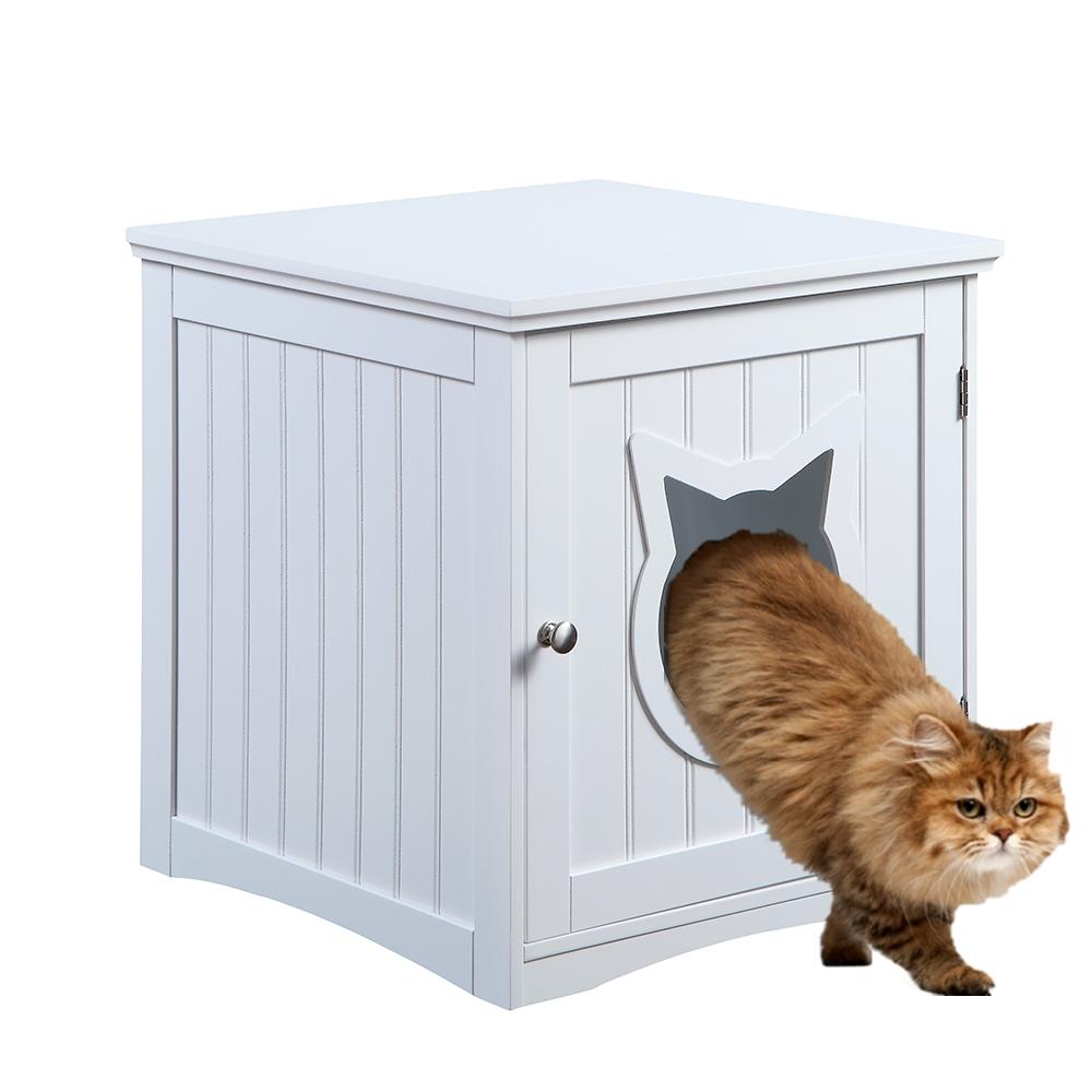 Luxury Cat House Side Table – Stylish Nightstand & Litter Box Enclosure