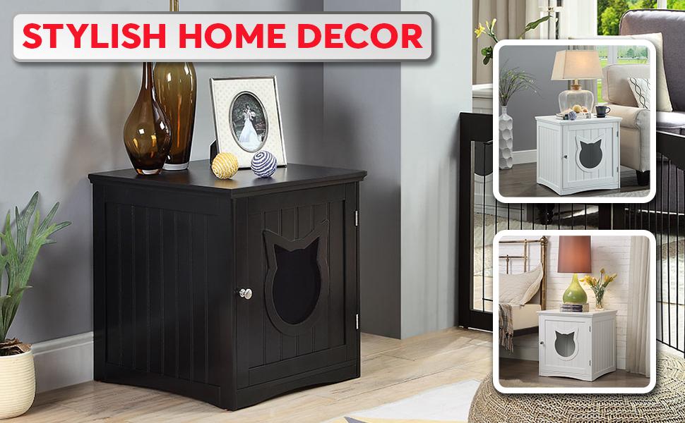 Luxury Cat House Side Table – Stylish Nightstand & Litter Box Enclosure