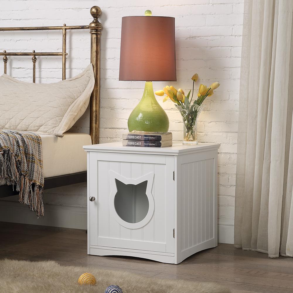 Luxury Cat House Side Table – Stylish Nightstand & Litter Box Enclosure