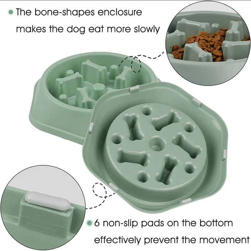 Anti-Choking Slow Feeder Dog Bowl – Non-Slip Interactive Puzzle Dish for Healthy Eating & Digestion