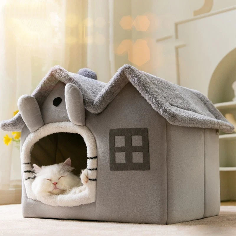 Luxury Plush Pet House with Removable Roof – Cozy, Insulated & Easy to Clean