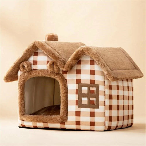 Luxury Plush Pet House with Removable Roof – Cozy, Insulated & Easy to Clean