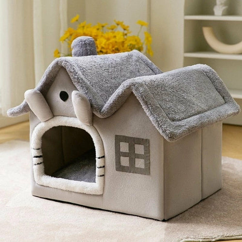 Luxury Plush Pet House with Removable Roof – Cozy, Insulated & Easy to Clean