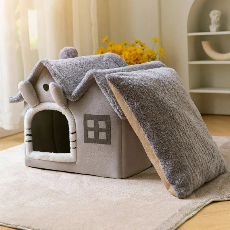 Luxury Plush Pet House with Removable Roof – Cozy, Insulated & Easy to Clean