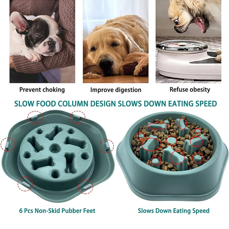 Anti-Choking Slow Feeder Dog Bowl – Non-Slip Interactive Puzzle Dish for Healthy Eating & Digestion