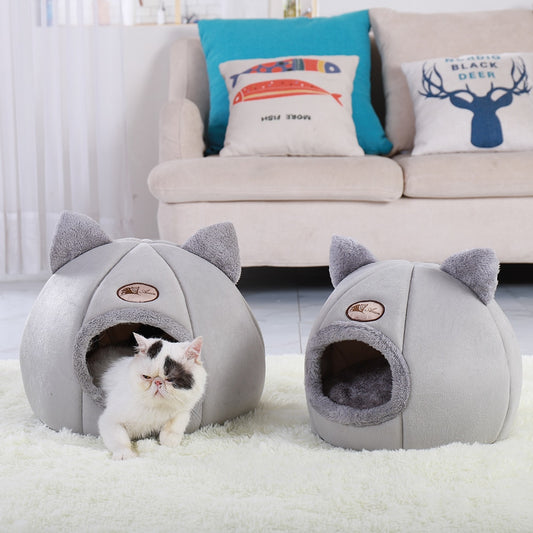 Cozy Pet Cave Bed – Soft & Warm Tent for Cats & Small Dogs