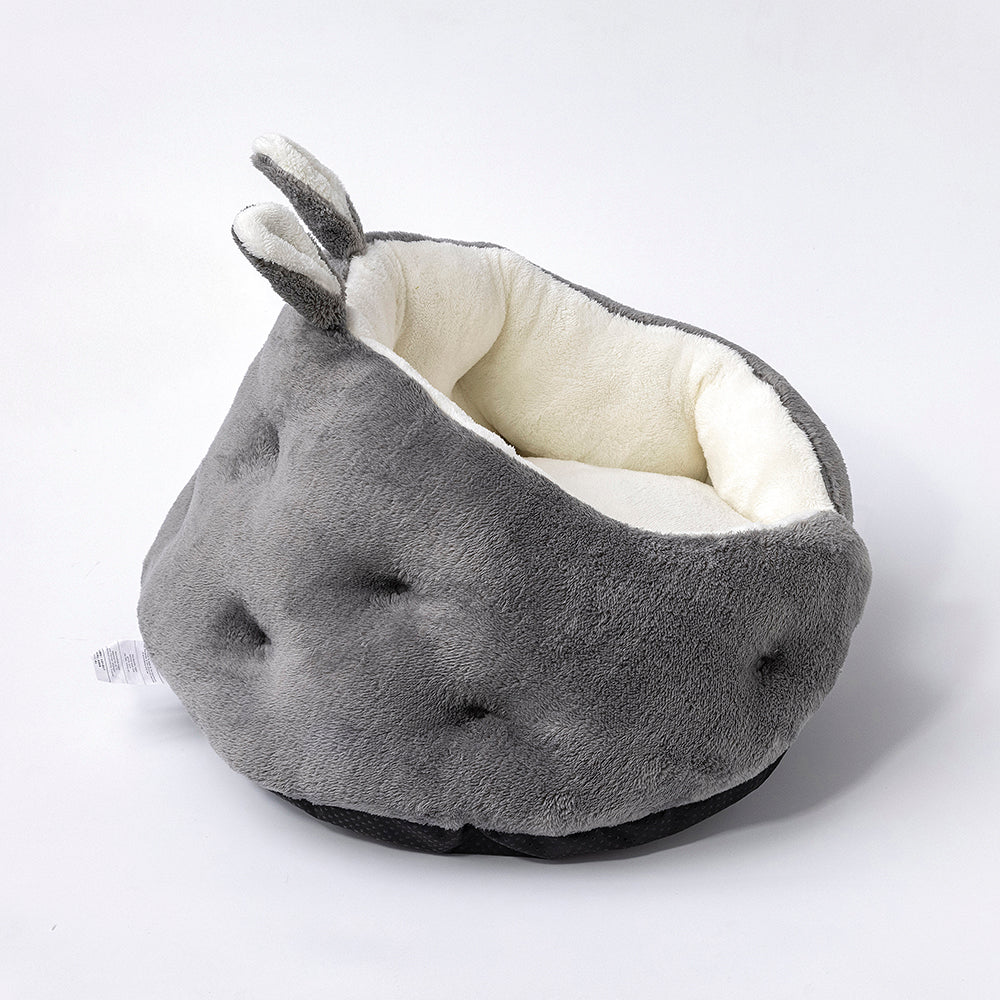 Luxury Plush Pet Bed with Ears & Tail – Ultra-Soft & Cozy for Cats & Small Dogs | Anti-Skid Base